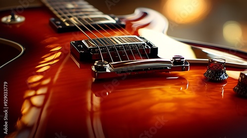 Close-up of a Red Electric Guitar with Shiny Finish