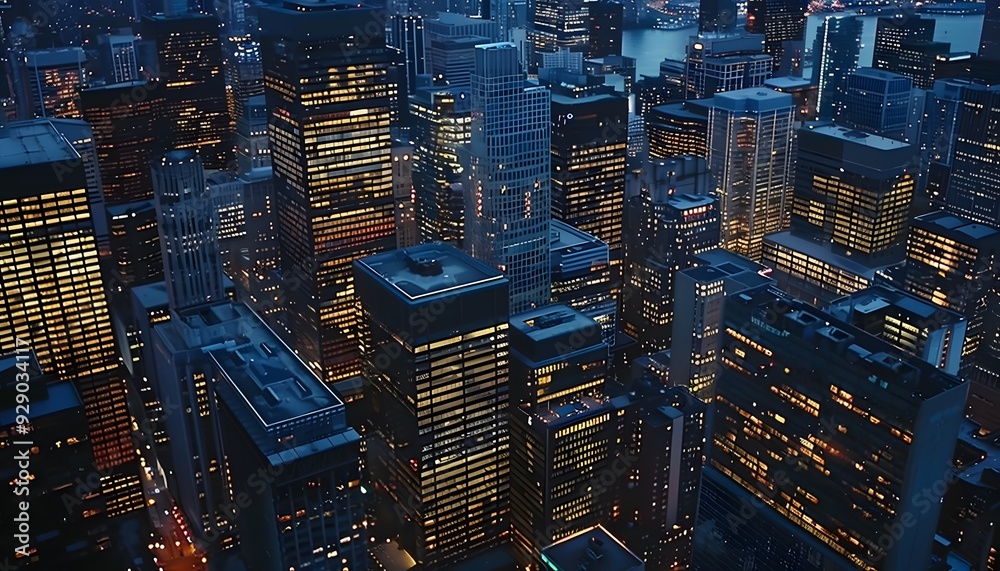 An aerial view metropolitan skyline An aerial view metropolitan skyline