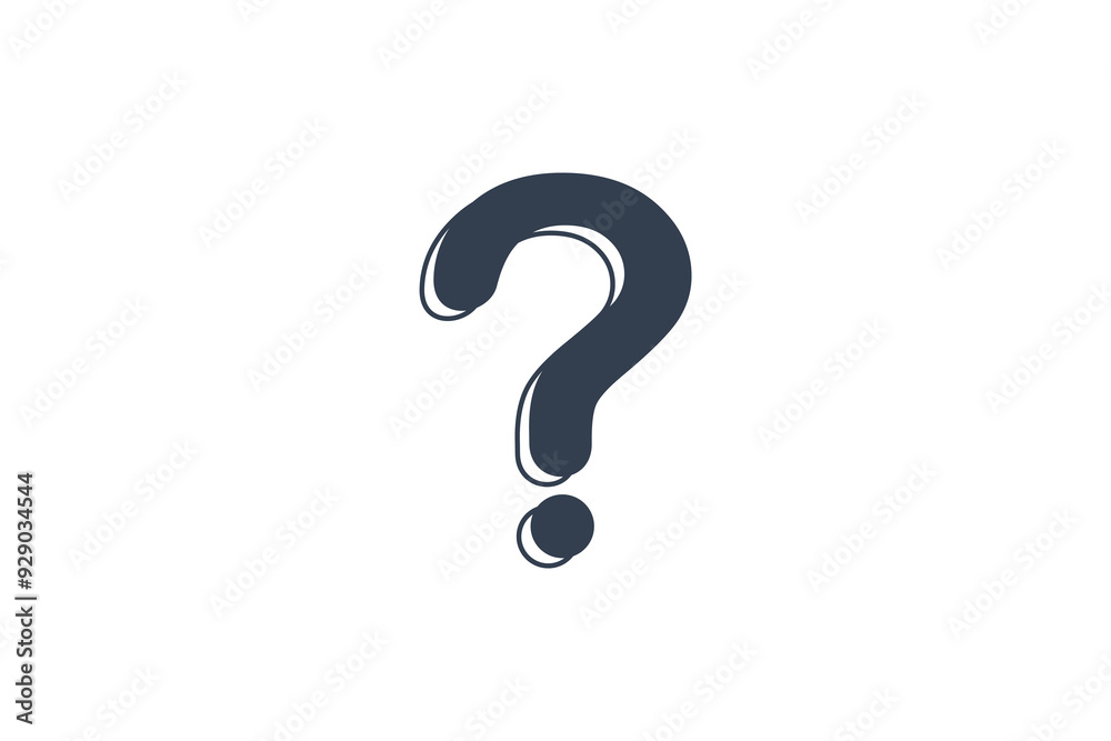 Large Question Mark. Simple Icon With Outline Isolated On White Background. Flat Vector Icon Design Template Element. Large Question Mark. Simple Icon With Outline Isolated On White Background. Flat Vector Icon Design Template Element.