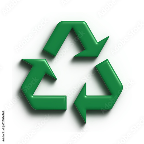 3D recycle render illustration isolated on white background