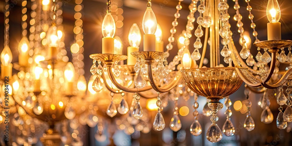Close-up of an elegant chandelier with sparkling light bulbs, chandelier, elegant, luxurious, lights, lighting