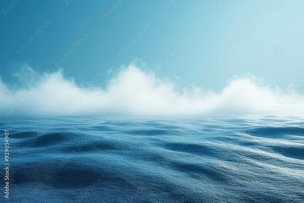 Fototapeta premium Endless blue canvas splashed with white, dancing waves mirror a sun-kissed heaven