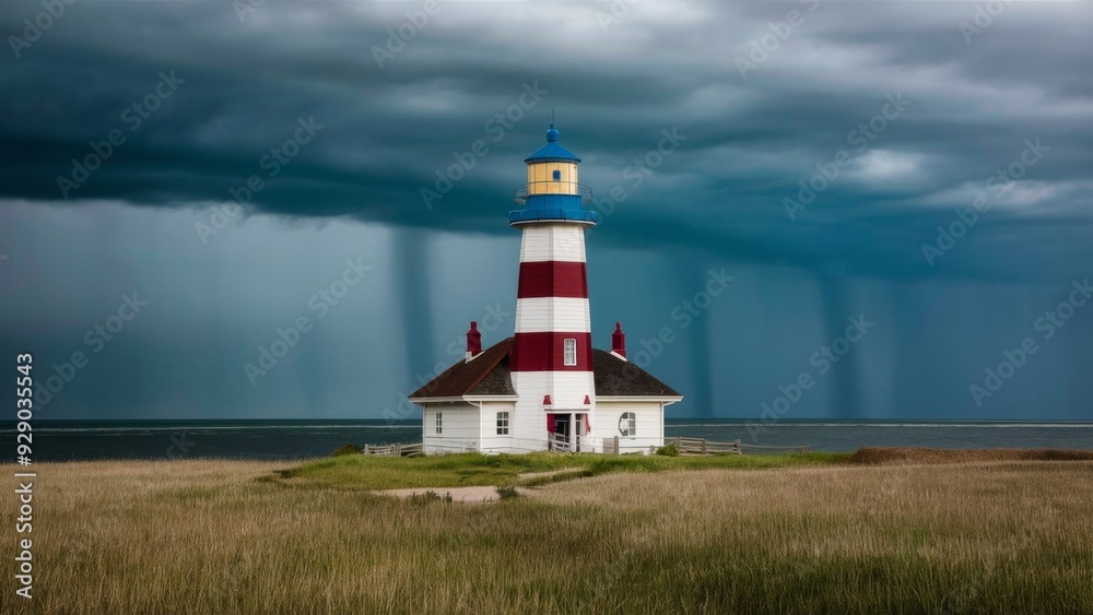a light house during a storm a light house during a storm