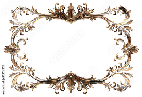 PNG Elegant ornate golden frame illustration