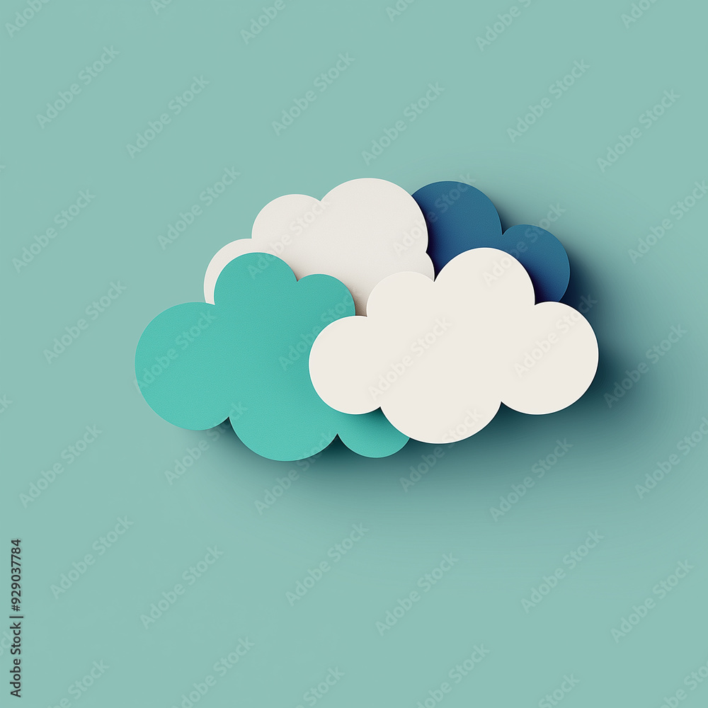 A blue and white cloud with a white cloud in the middle A blue and white cloud with a white cloud in the middle