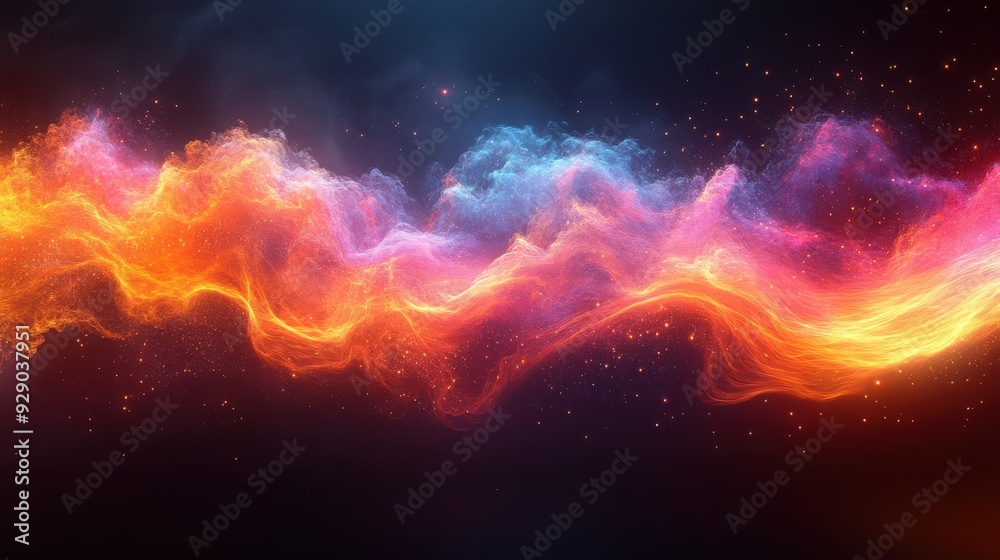 Fototapeta premium Sonic boom shockwave superimposed on the electromagnetic spectrum highlighting different wavelengths frequencies and associated temperatures