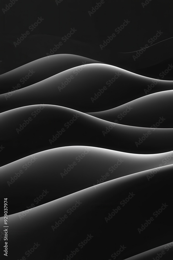 Obraz premium Serene rolling hills with gentle curves under soft lighting