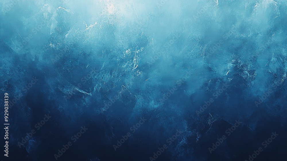 Fototapeta premium Abyssal Depths: A mesmerizing abstract of swirling, ethereal blue hues, evoking the mysteries and wonder of the deep sea. 
