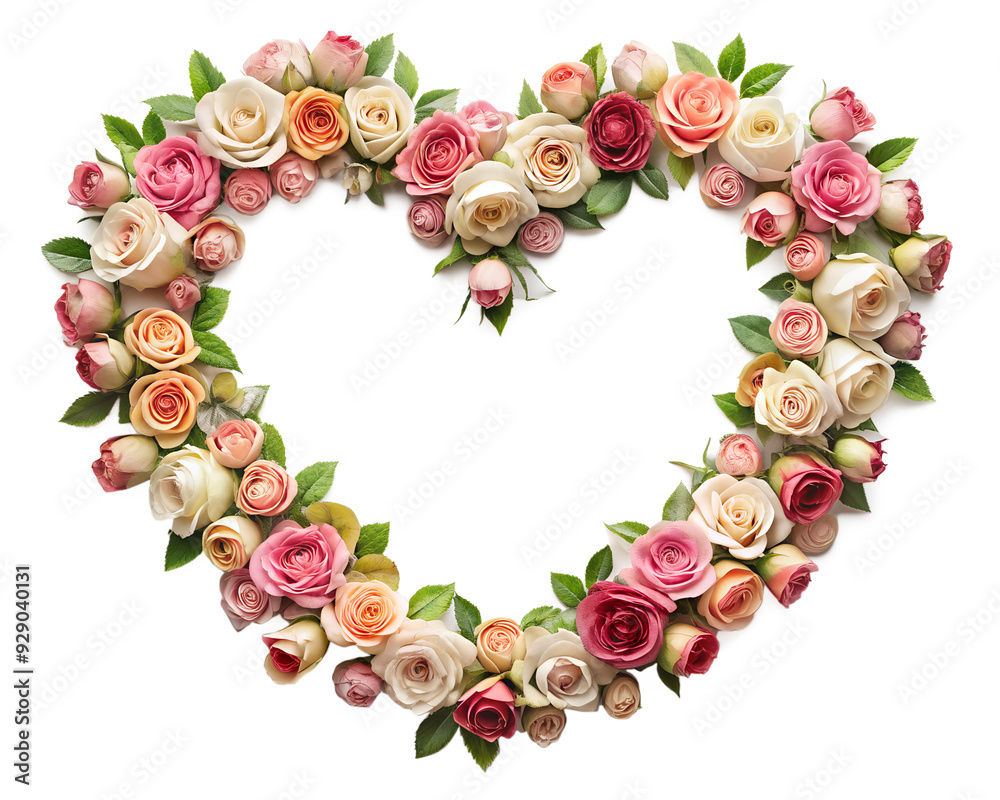 PNG Shape Frame Roses Heart - High-Resolution Floral Design on Transparent Background PNG Shape Frame Roses Heart - High-Resolution Floral Design on Transparent Background