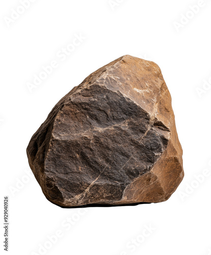  rugged stone boulder with rough texture isolated on transparent background photo