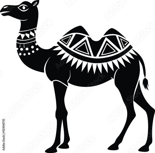 decorative tribal camel silhouette illustration