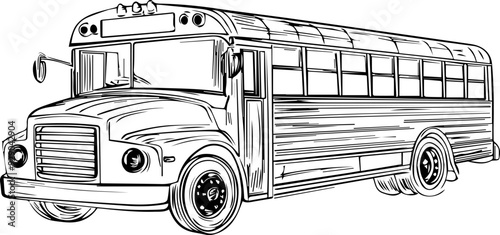 A school bus with classic design body