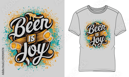 Beer Is Joy - Craft beer Typography T-shirt vector design. motivational and inscription quotes. perfect for print item and bags, posters, cards. 
isolated on black background