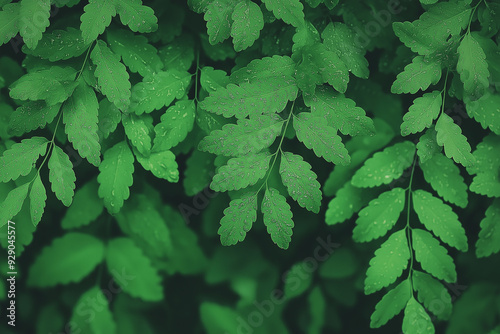 A lush green forest with many trees and plants