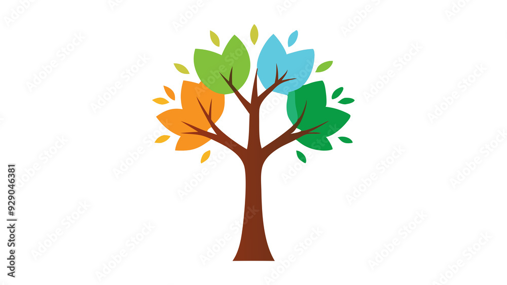 Fototapeta premium Seasons of Tree - Transparent Background PNG