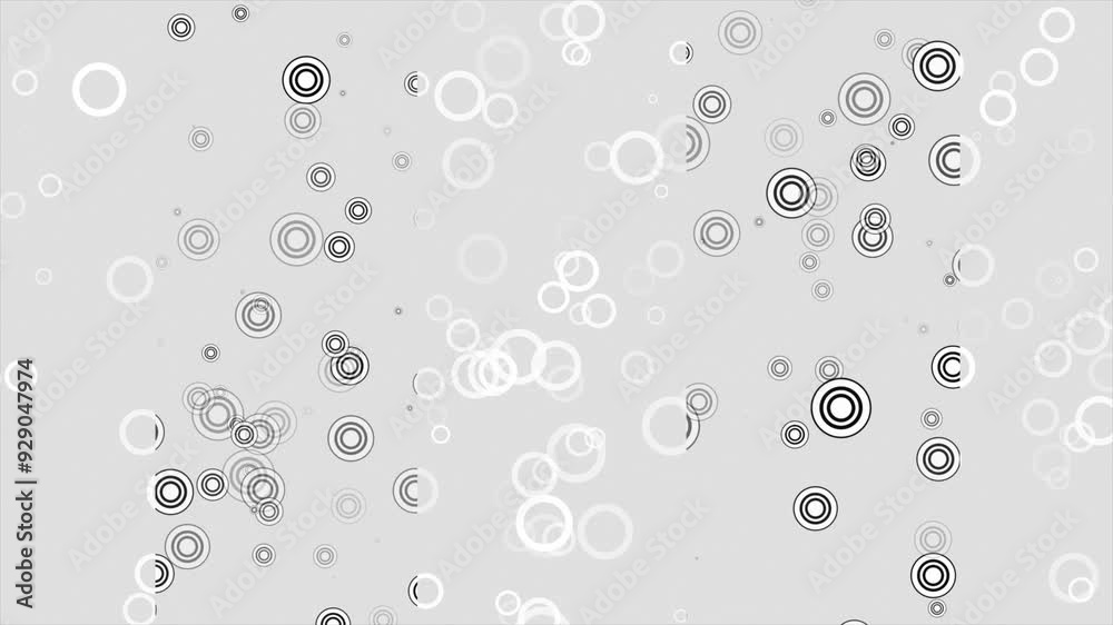 White and Black color different circular geometrical shapes moving, modern futuristic background White and Black color different circular geometrical shapes moving, modern futuristic background