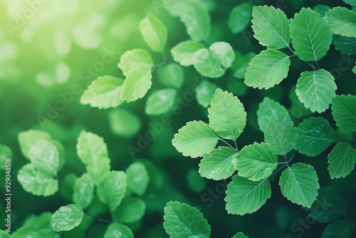 A lush green forest with many trees and plants