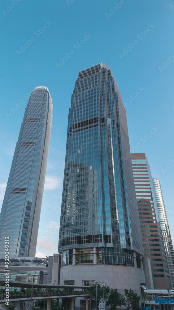 Hong Kong time lapse city skyline at business district in Hongkong (Vertical) Hong Kong time lapse city skyline at business district in Hongkong (Vertical)