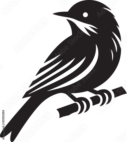 Nightingale icon silhouette vector art illustration