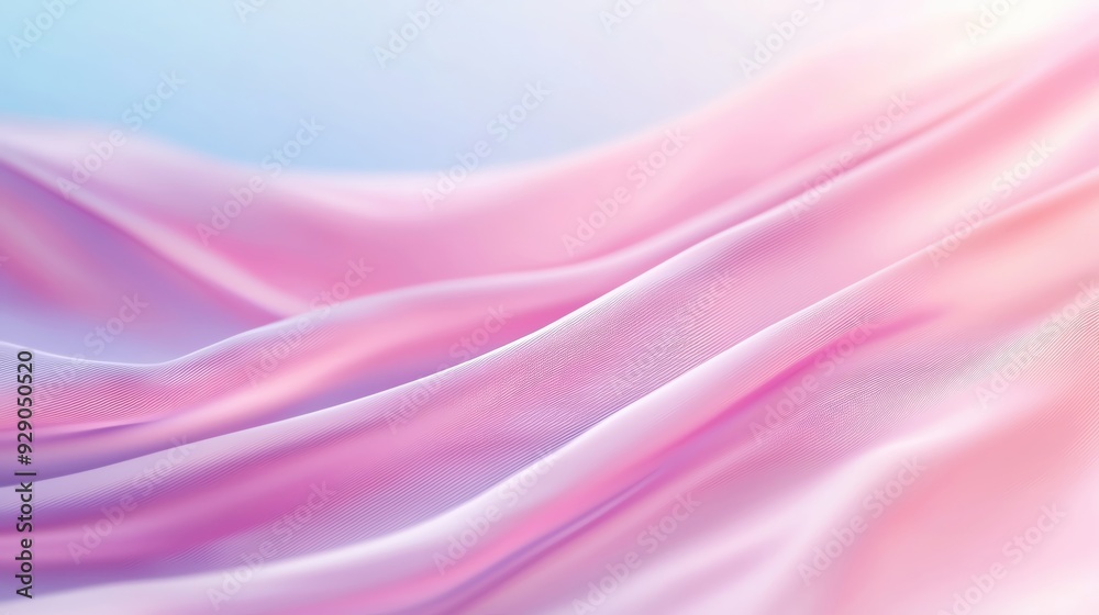Obraz premium A soft and delicate fabric texture featuring gentle waves of pink and blue hues, perfect for backgrounds and design projects.
