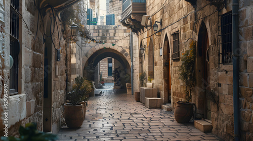 narrow street in the town