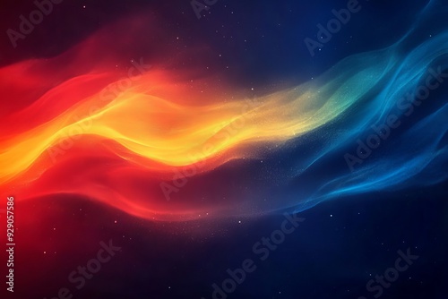 Grainy gradient background blue pink yellow abstract glowing color wave black dark backdrop noise texture. background for banner design