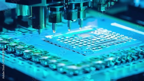 Innovative technology in a semiconductor manufacturing facility showcasing automated assembly and precision engineering processes