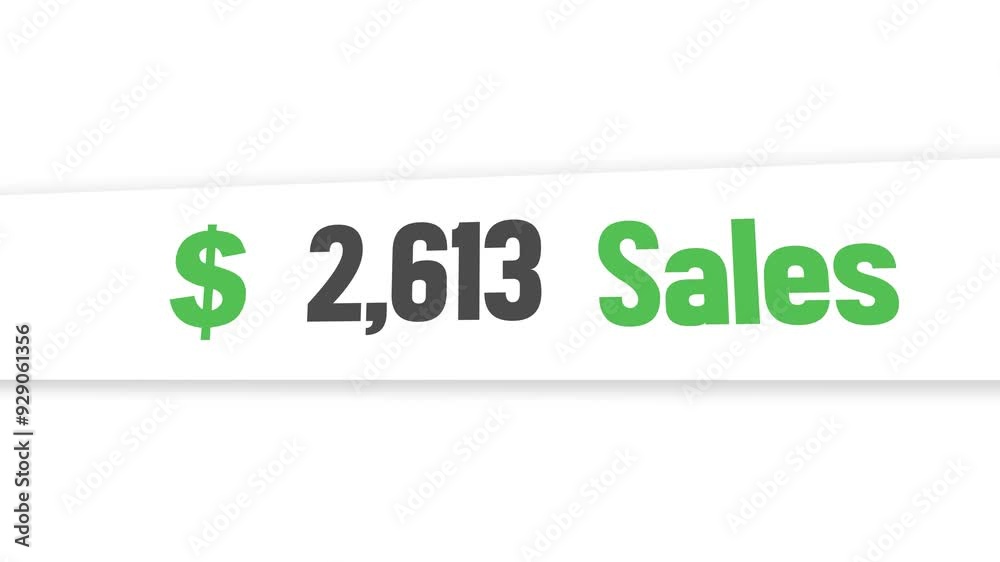 Digital Product Sales Counter Counting dollar, White background video 4k Digital Product Sales Counter Counting dollar, White background video 4k