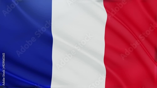 France flag waving 4k video