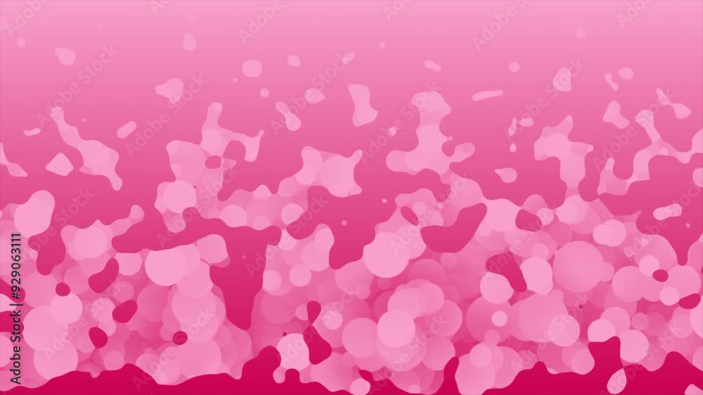 Magenta red color futuristic fluid bokeh particles flowing upwards modern background