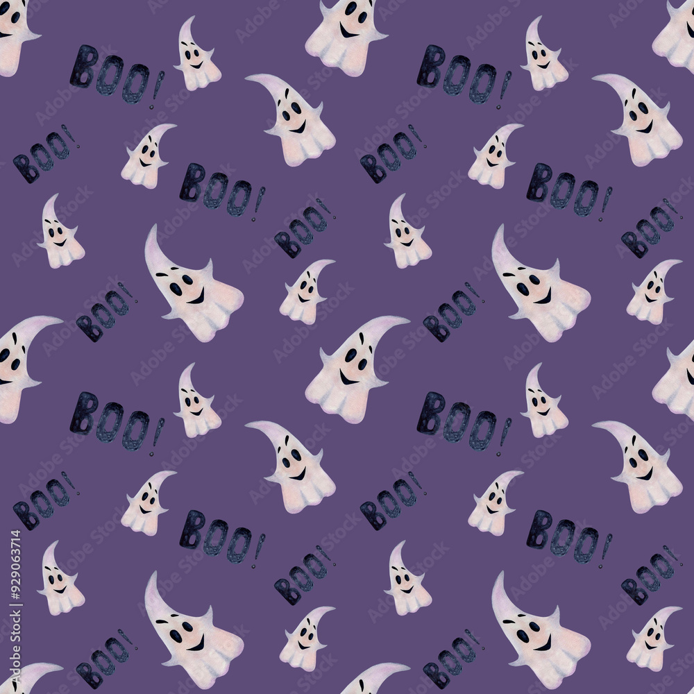 Halloween. Digital Papers. Seamless pattern of hand-drawn elements. Halloween decor, for fabric and surface design.