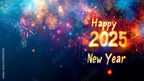 Colorful fireworks display with 