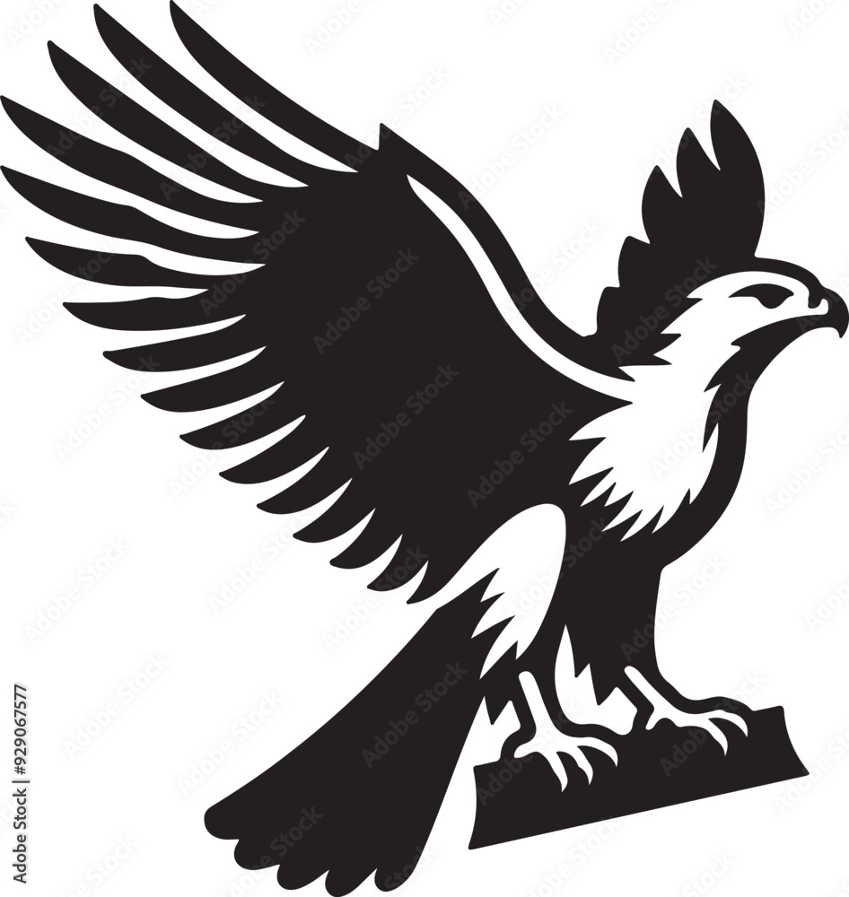 Obraz premium Hawk icon silhouette vector art illustration