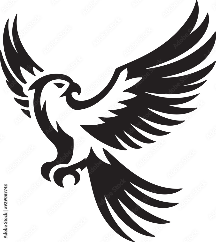 Fototapeta premium Hawk icon silhouette vector art illustration