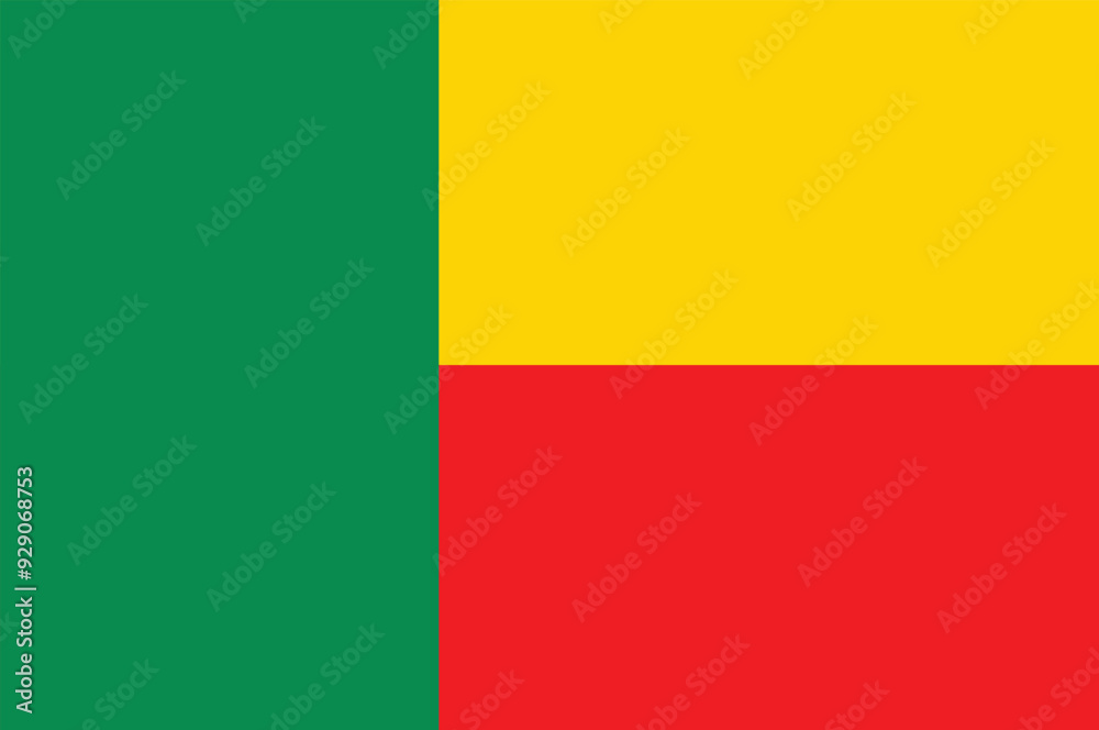 National flag of Benin. Benin flag. Vector illustration. National flag of Benin. Benin flag. Vector illustration.