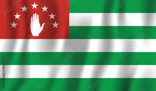 Realistic Abkhazia national flag perfect color, scale, and proportion.