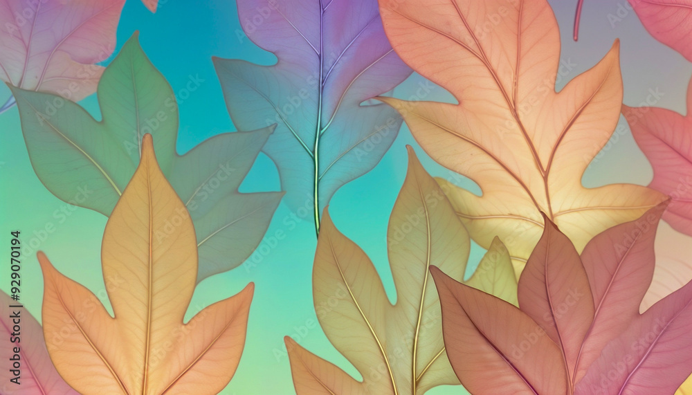 Pattern of dry leaves on pastel background Pattern of dry leaves on pastel background