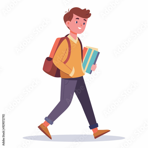 Boy hold books