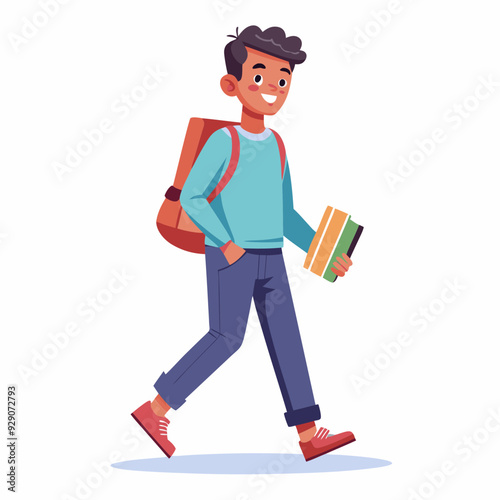 Boy hold books