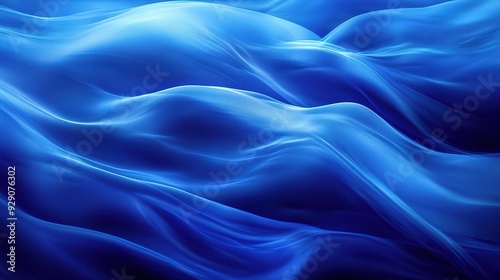 Wallpaper Mural Azure Flow: Abstract waves of vibrant blue energy dance and shimmer, creating a mesmerizing and dynamic backdrop. Torontodigital.ca