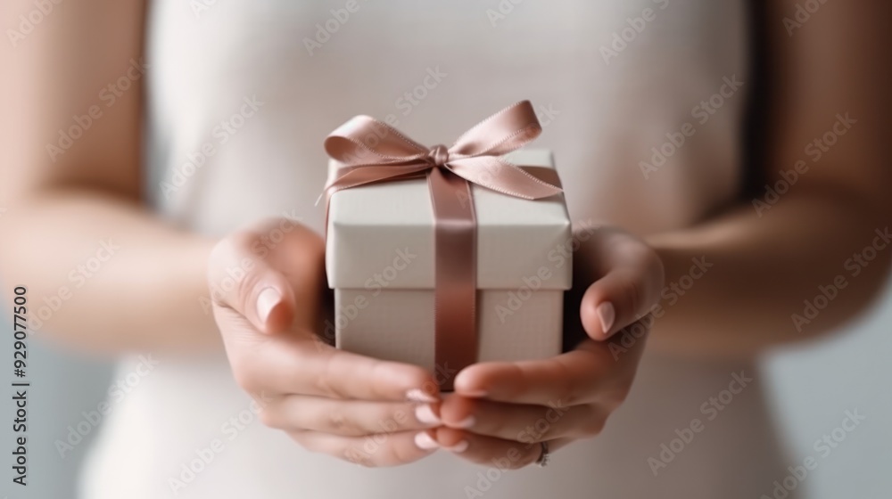 Gift Presentation with Delicate Pink Bow Gift Presentation with Delicate Pink Bow