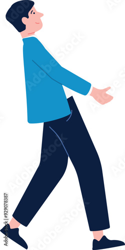 Man carrying something heavy. Color character pose