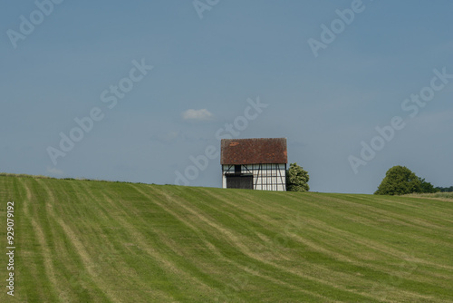 View to the timbered barn in the area Waldeck-Frankenberg photo