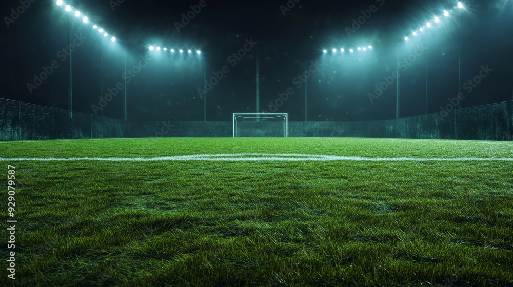 Soccer Field At Night: Ready For The Game Soccer Field At Night: Ready For The Game