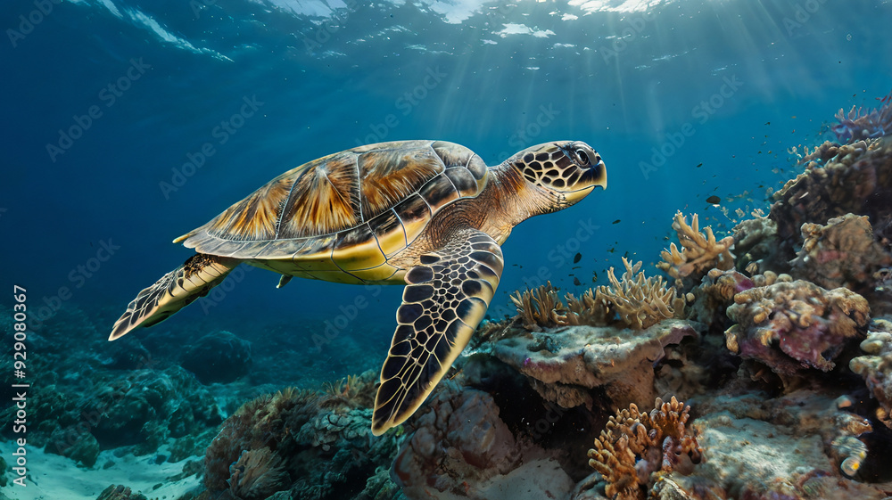 green sea turtle swimming green sea turtle swimming