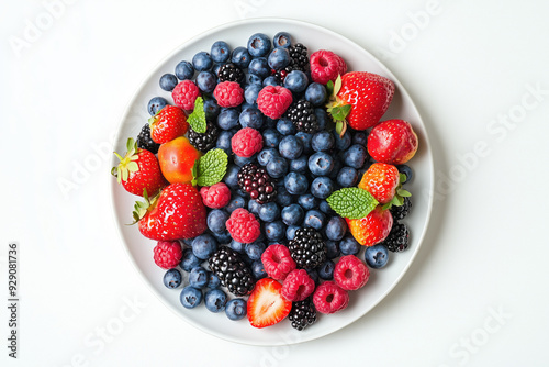 Wallpaper Mural Healthy assortment of fresh berries top view Torontodigital.ca