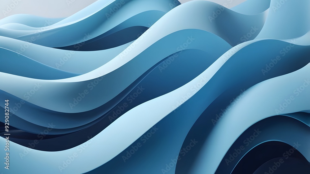 Abstract 3D Background of soft Waves in sky blue Colors. Elegant Wallpaper Abstract 3D Background of soft Waves in sky blue Colors. Elegant Wallpaper