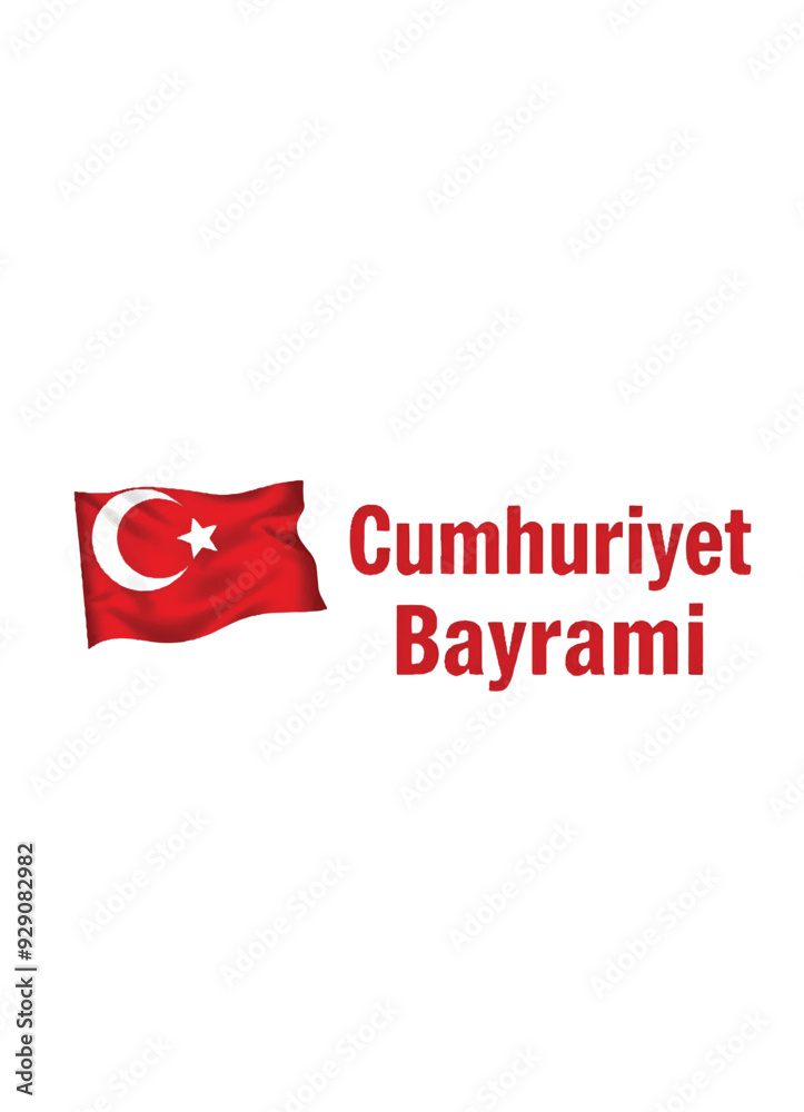 a stylized turkish flag with white crescent and star symbol with the word Cumhuriyet Bayrami on it a stylized turkish flag with white crescent and star symbol with the word Cumhuriyet Bayrami on it