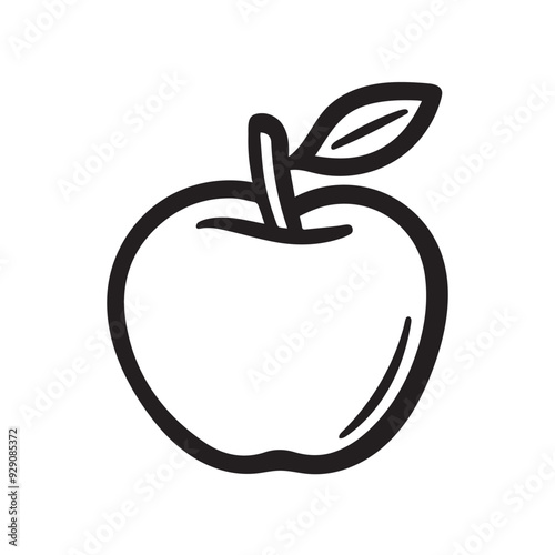 Apple food black icon. nature organic fresh healthy design.