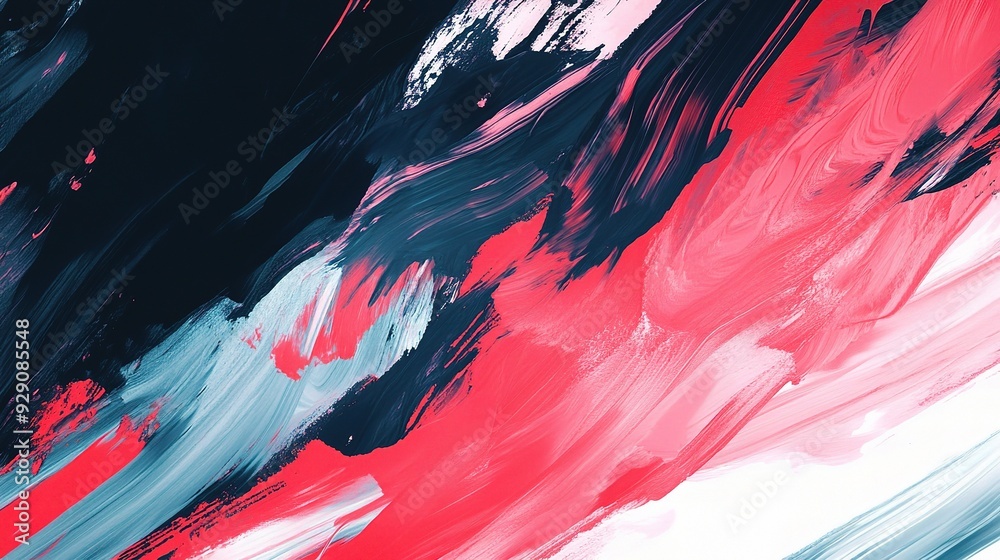 Abstract Brushstrokes: A symphony of vibrant color, black, red, white, and blue paint strokes create an abstract, artistic background, filled with dynamic energy and raw expression. Abstract Brushstrokes: A symphony of vibrant color, black, red, white, and blue paint strokes create an abstract, artistic background, filled with dynamic energy and raw expression.